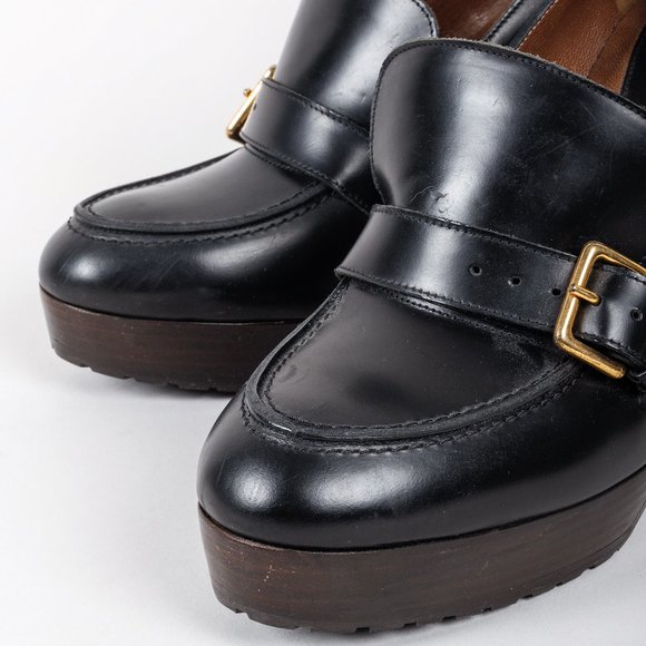 Marni Heeled Platform Leather Moccasins - Picture 6 of 9